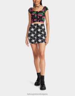80th bash мини пола с щракване отпред Черно бялаBetsey Johnson Жени облекло B002P297