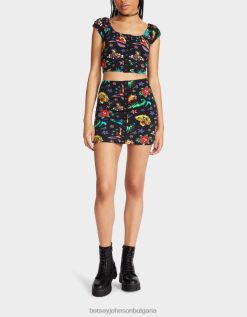 80th bash щракаща предна мини пола татуировка татуировка приBetsey Johnson Жени облекло B002P288