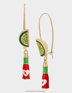 брънч обеци с горещ сос червенBetsey Johnson Жени бижута B002P349