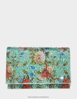 чанта с капак с флорални кристали ментово зеленоBetsey Johnson Жени аксесоари B002P224